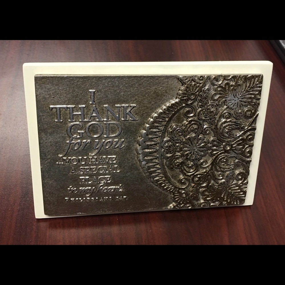 Lighthouse plaque I thank God for you scripture
